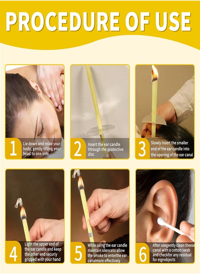 20 Pcs Aromatherapy Beeswax Ear Candle 10 Pcs Ear Protection Tray Set Reduce Tinnitus