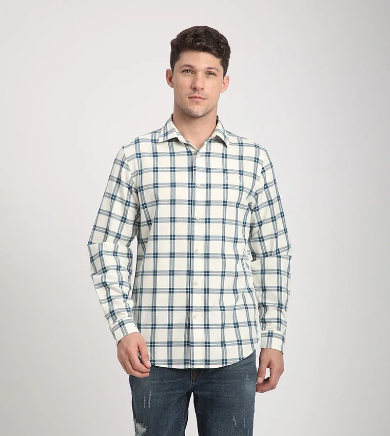 بيفرلي هيلز بولو كلوب Checked Slim Fit Spread-Collar Shirt