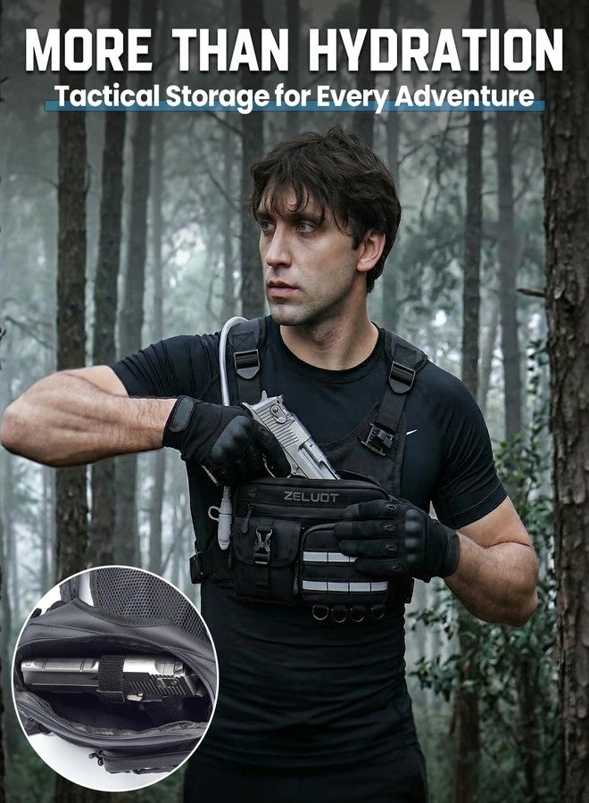 Zelvot Running Vest with 2L Water Bladder, 12L Hydration Backpack with Gear Holder, U.S. Design Patent, Lightweight Hydration Pack, Reflective Chest Pack for Men Women for Hiking (Black, M/L) - Image 2