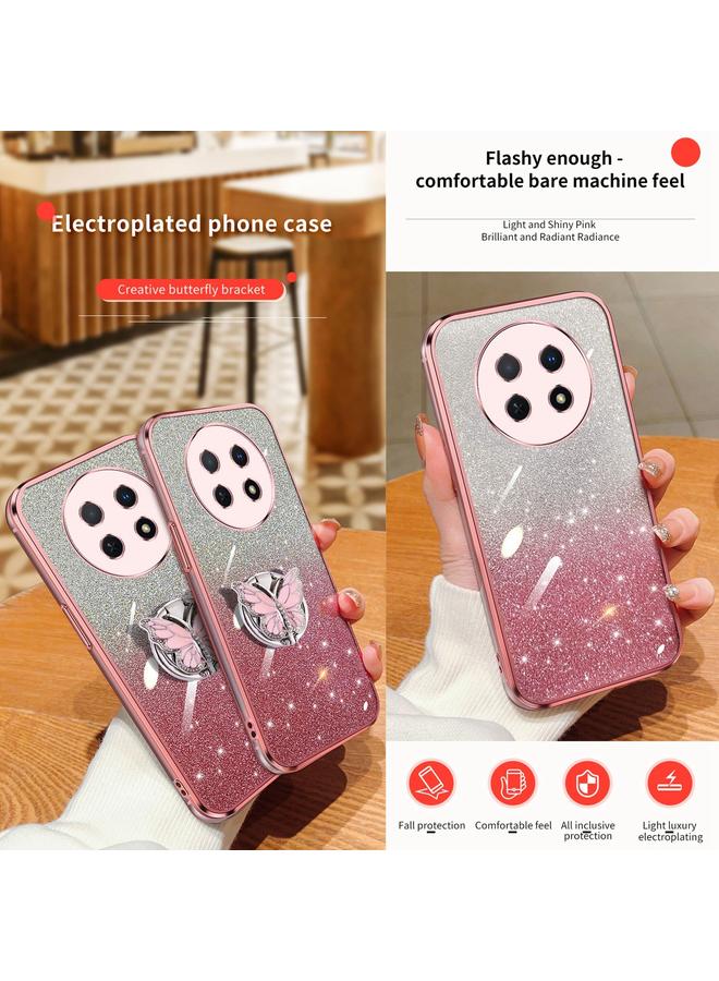 اس-توب جراب لهاتف Huawei Enjoy 60X مطلي بطبقة لامعة متدرجة اللون على شكل فراشة جراب هاتف TPU - Image 3