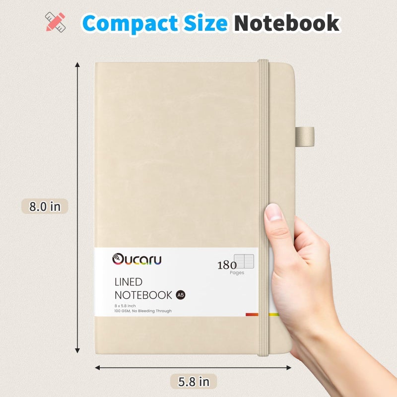 Oucaru Lined Journal Notebook, 16 Pack, 180 Pages, A5 Journals for Writing, 100 GSM Thick Paper, Small Notebooks Daily Journal for Women Men Work, Business, School, Travel Supplies - Image 2