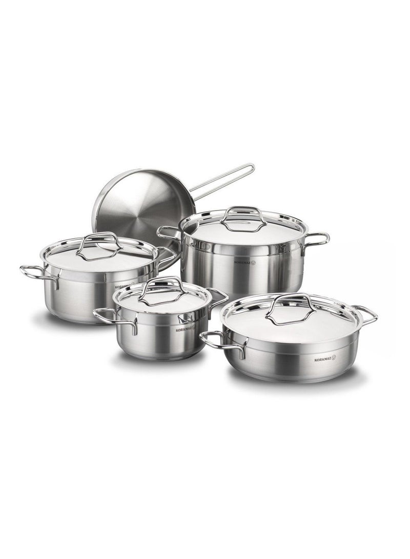 Korkmaz Alfa 9 Pieces Steel Cookware Set - Image 1
