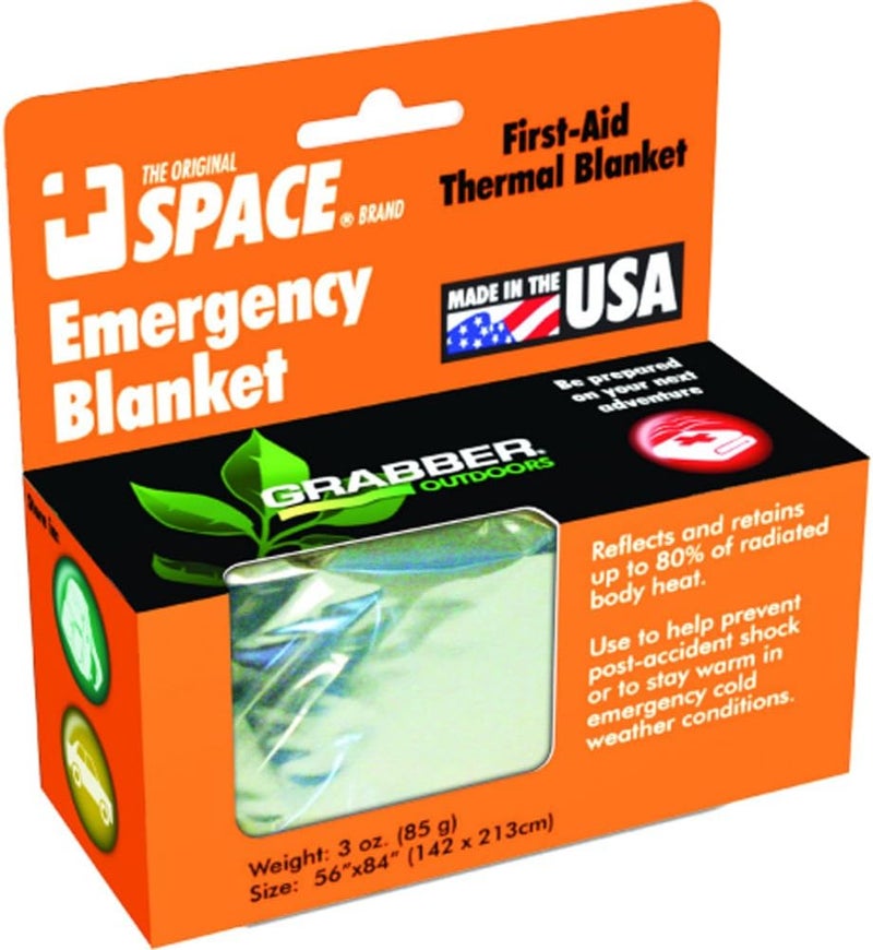 Grabber Outdoors The Original Space Brand Emergency Survival Blanket - Silver (Pack of 3) - Image 1