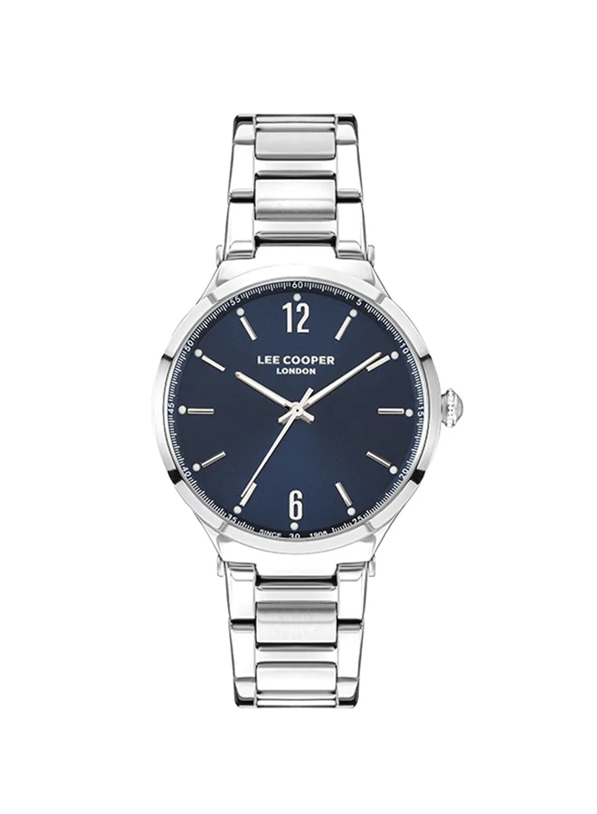 لي كوبر Lee Cooper Women's Quartz Movement Watch, Analog Display and Metal Strap - LC07440.390, Silver