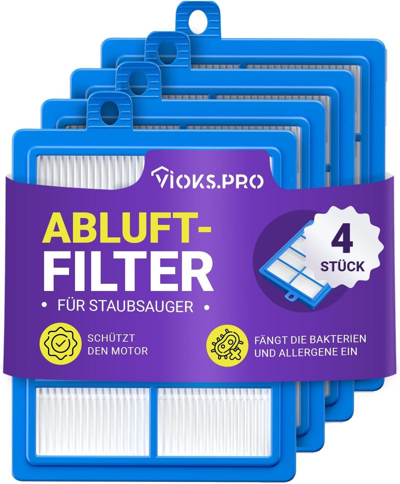 Vioks.pro Viоks.pro 4x Lamella Filter Vacuum Cleaner Replacement for AEG Vacuum Cleaner Filter HEPA13 AFS1W 900167768/2 EFH12 & Philiрs Filter Vacuum Cleaner FC8038/01 - Air Filter for Philiрs FC9150 & AEG LX7 - Image 1