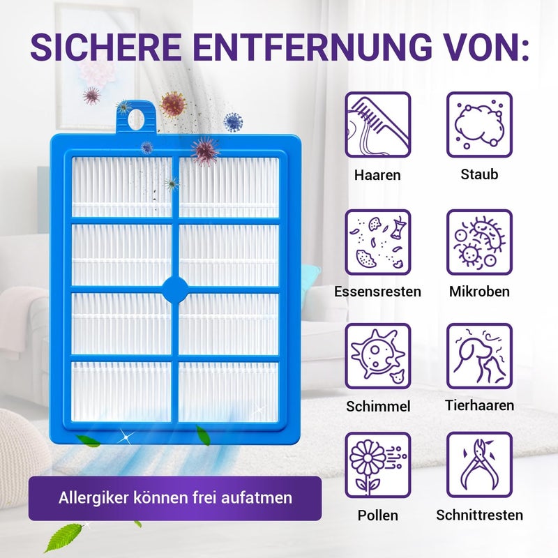 Vioks.pro Viоks.pro 4x Lamella Filter Vacuum Cleaner Replacement for AEG Vacuum Cleaner Filter HEPA13 AFS1W 900167768/2 EFH12 & Philiрs Filter Vacuum Cleaner FC8038/01 - Air Filter for Philiрs FC9150 & AEG LX7 - Image 4