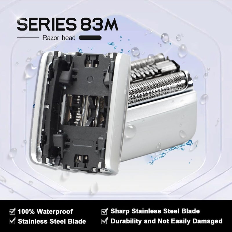 Tomorrow will be better 83M Series 8 رأس بديل متوافق مع Braun S8 رأس بديل رطب وجاف، ترقية لفائف وقاطع لرأس بديل Braun Series 8 شفرات ماكينة حلاقة كهربائية موديل 8370cc 8340s 8350s 8467 - Image 5