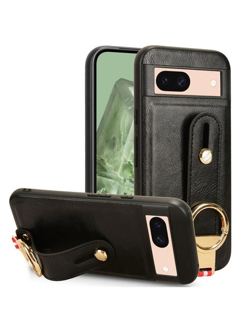 Google Pixel 8A  Case with Card Holder Wallet, Ring Holder Stand, RFID-Blocking, Wrist Strap, Camera Protector