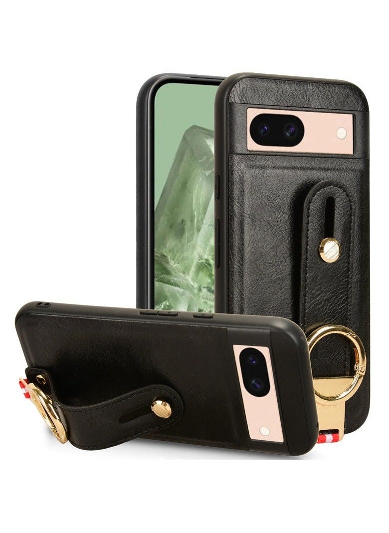 Google Pixel 8A  Case with Card Holder Wallet, Ring Holder Stand, RFID-Blocking, Wrist Strap, Camera Protector