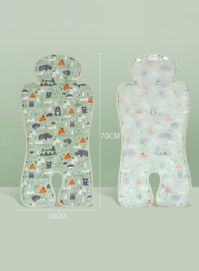 Aissiora Baby stroller cooling mat ice pad Stroller seat cushion Stroller gel cooling pads Child safety seat cooling pads The principle of scientific and technological cooling Cool and breathable Dissolve your baby's body heat Suitable for summer to bring continuous cooling to your baby Common to all models 27*13 inches (green)  - Image 2