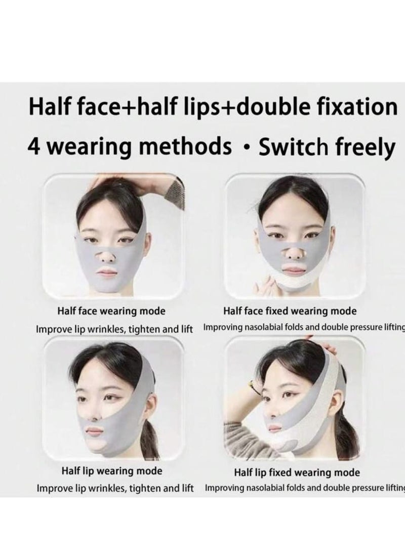 إسكدنيا شريط فراج الوجه على شكل V لرفع الوجه أثناء النوم، مريح وتقليل ازدواج الذقن، رفع الوجه، شد الوجه، تمارين الوجه مع أدوات تدليك، مناسب للعناية بالجمال والرعاية الشخصية - Image 5