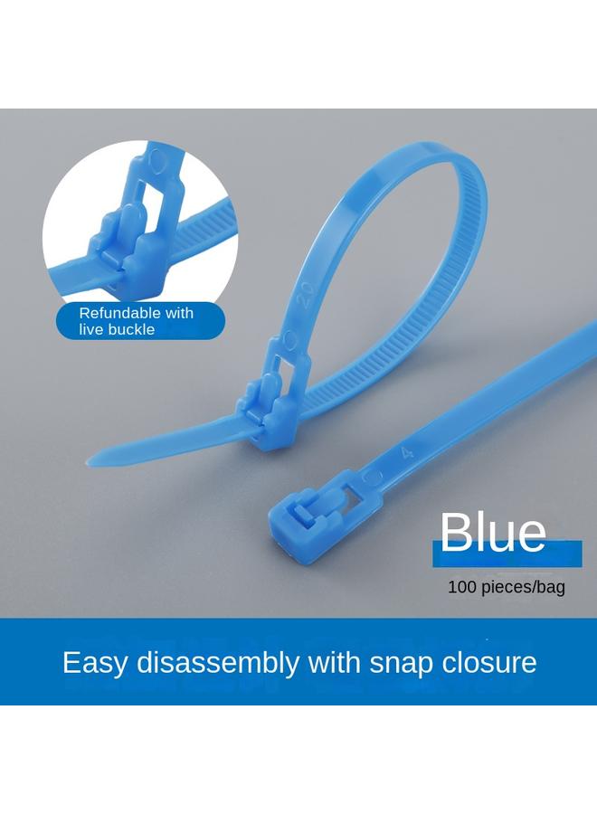 Bluejw Colored Plastic Cable Ties With Releasable Buckle Nylon Cable Ties With Fixed Sealing Tape Can Be Removed And Reused  - Image 1