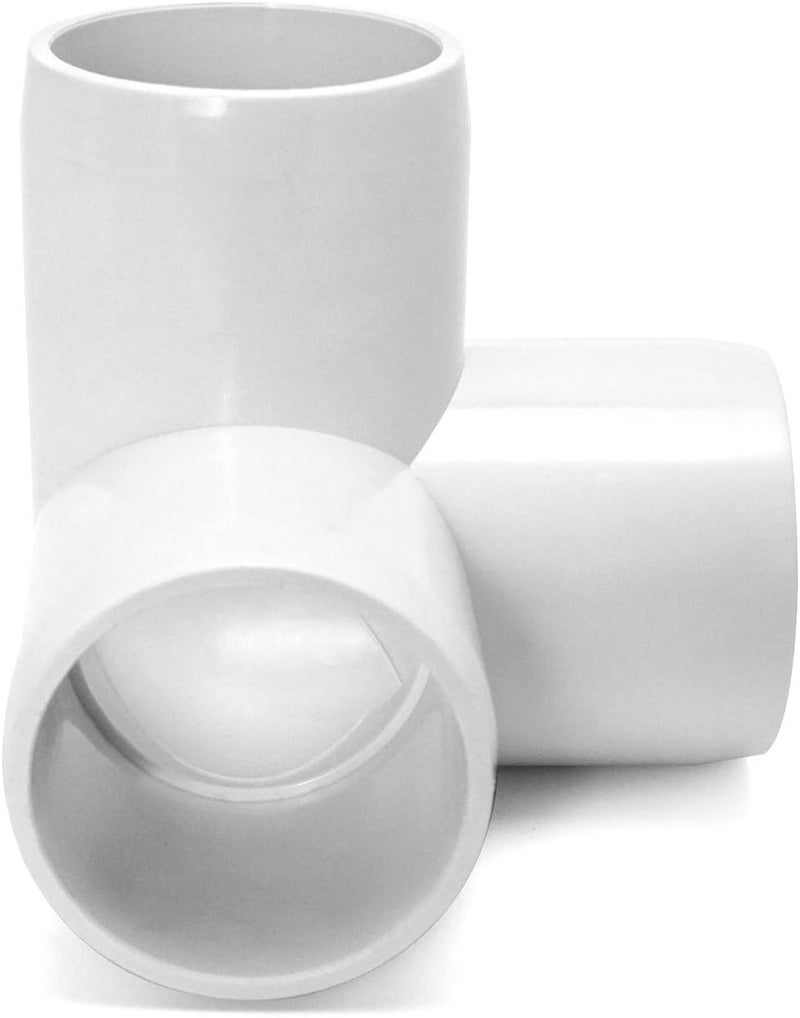 QWORK 3 Way 3/4" Tee PVC Fitting Elbow, 10Pack PVC Fitting Connector,Furniture Grade,for Building Furniture and PVC Structures,White - Image 3