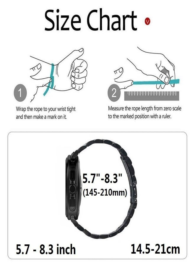 OTOPO Metal Band Compatible SAMSUNG Galaxy Watch 8 40mm 44mm/Watch 8 Classic 46mm, Business Stainless Steel Straps for Galaxy Watch 8 Classic Men Women Black - Image 5