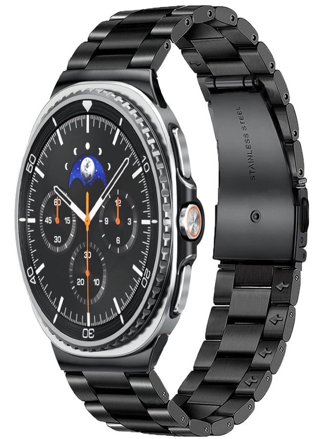 OTOPO Metal Band Compatible SAMSUNG Galaxy Watch 8 40mm 44mm/Watch 8 Classic 46mm, Business Stainless Steel Straps for Galaxy Watch 8 Classic Men Women Black - Image 2