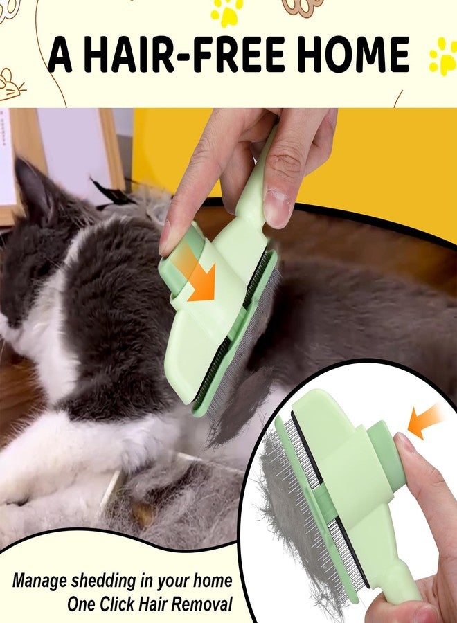 XANGNIER Pet Hair Removal Comb One-Click Self-Cleaning Grooming Brush, De-Shedding Comb for Short & Long Hair, Pet Grooming Supplies for Cats & Dogs - Image 3