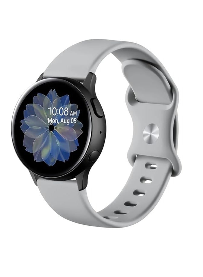Silicone Watch Band 22mm for Samsung Galaxy Watch 3 45-46mm / Gear 3, Waterproof Soft Silicone Sport Band for Huawei Watch GT3 46mm / GT2E / GT 46mm / GT2 Pro / GT2 46mm, by Tentec - grey