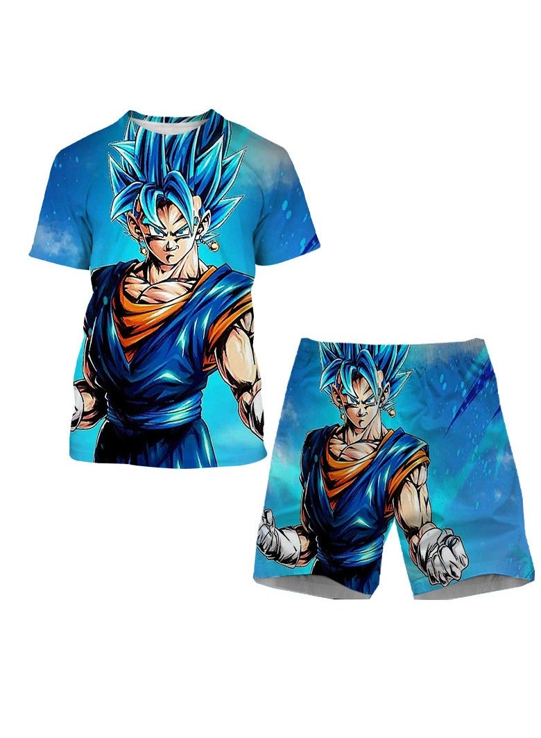 KUYING Summer Dragon Ball Shirt+Shorts Sports And Leisure Two Piece Set  - Image 1