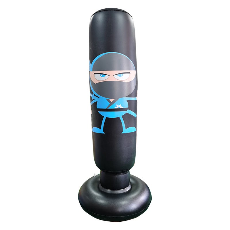 Generic Factory in stock Inflatable Boxing Column Adult Vent Strike Column Children Taekwondo Training Column Tumbler Sandbag Black ninja 160*60cm