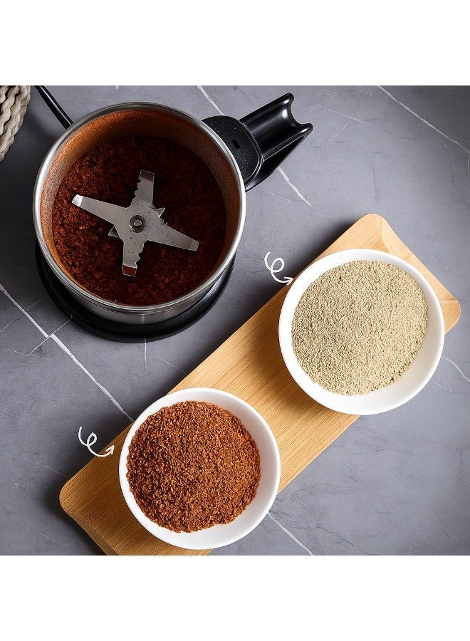 Electric Grinder NM-8600 300W | 8 Stainless Steel Blades | Portable Handle Coffee & Spice Grinder | Multifunctional Grain Mill | Transparent Lid | Stainless Steel Bowl - Image 2