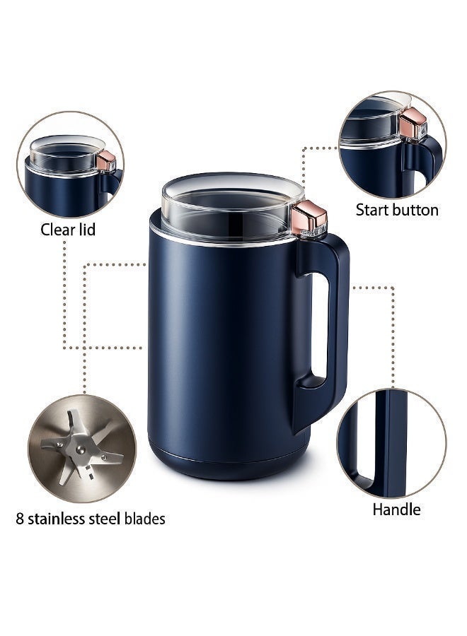 Electric Grinder NM-8600 300W | 8 Stainless Steel Blades | Portable Handle Coffee & Spice Grinder | Multifunctional Grain Mill | Transparent Lid | Stainless Steel Bowl - Image 5