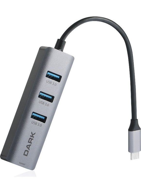 Dark - DK-AC-U31X3GL USB3.1 Type-C - 3xUSB3.0HUB+ Gigabit Ethernet - Image 1