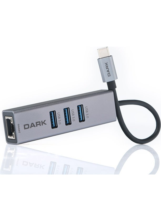 Dark - DK-AC-U31X3GL USB3.1 Type-C - 3xUSB3.0HUB+ Gigabit Ethernet - Image 1