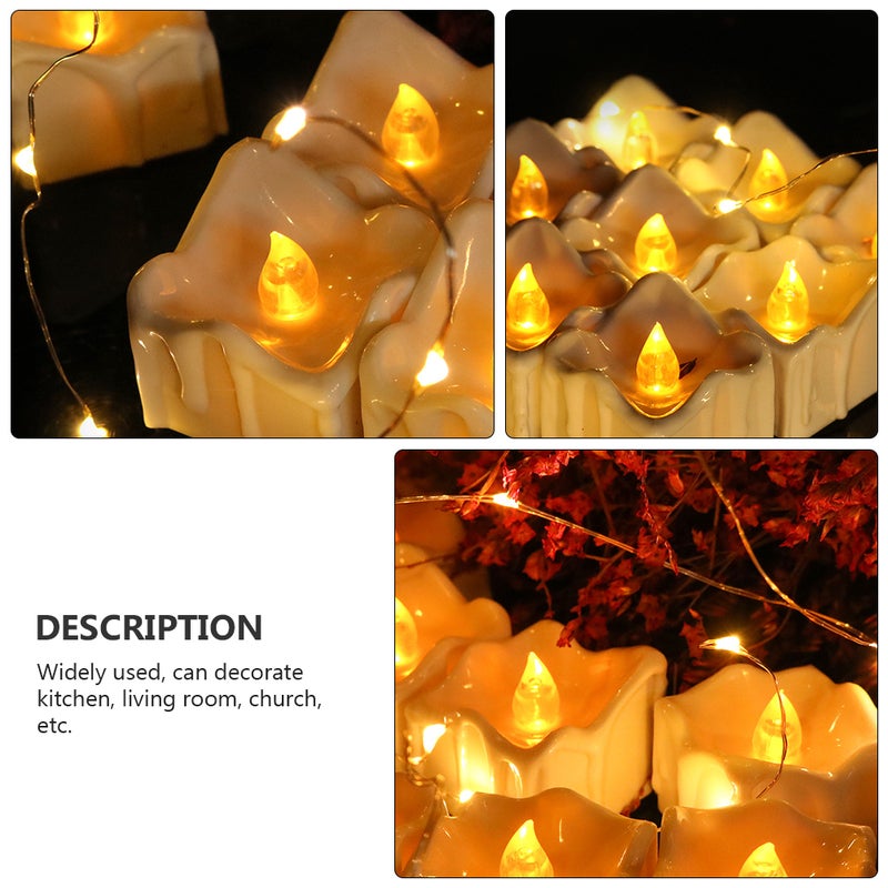 12pcs Electronic Candle Smokeless Candle Candle Decorative Lamp Candle Lamp - Image 2