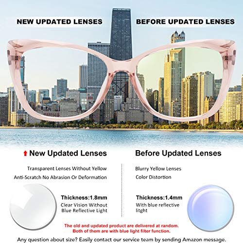 MEETSUN Blue Light Blocking Glasses for Women Anti Eyestrain Filter Blue Ray Computer Game Glasse&UV/Reduce Glare Lens (Pink Frame) - Image 4