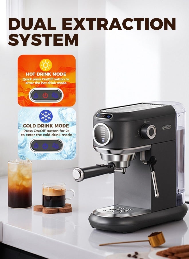 Cafelffe 4 In 1 Espresso Machine Hot Cold Coffee Machine For NS DG ESE Pods And Ground Coffee For Household Hotel And Office 1.1L - Image 5