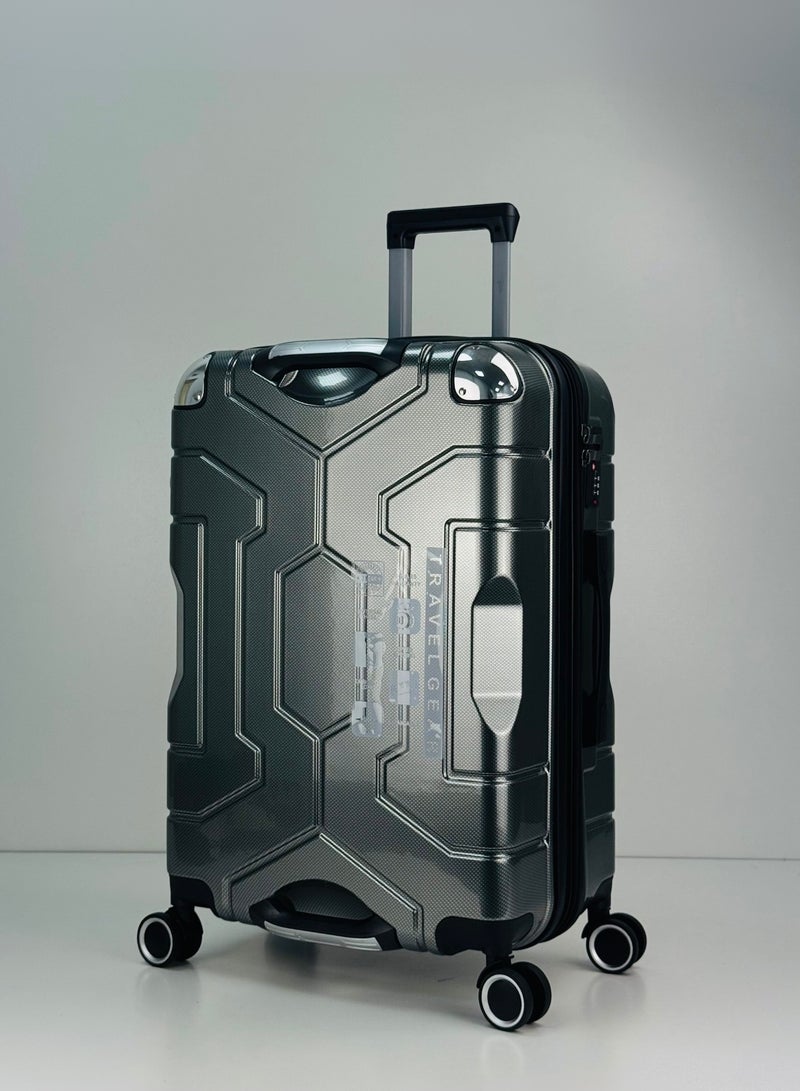 SAW & SEE Premium PC Unbreakable Hard Shell Luggage Set with Strong Double Handle – 3-Piece Suitcase Set, Lightweight with Expandable upto 20 Percent Extra storage Trolley Bags with 4 double Spinner Wheels, TSA Approved Lock and Durable Travel Suitcases – 20" / 24" / 28" – Dark Grey - Image 2