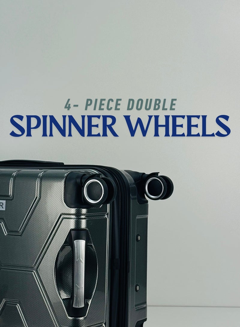 SAW & SEE Premium PC Unbreakable Hard Shell Luggage Set with Strong Double Handle – 3-Piece Suitcase Set, Lightweight with Expandable upto 20 Percent Extra storage Trolley Bags with 4 double Spinner Wheels, TSA Approved Lock and Durable Travel Suitcases – 20" / 24" / 28" – Dark Grey - Image 5