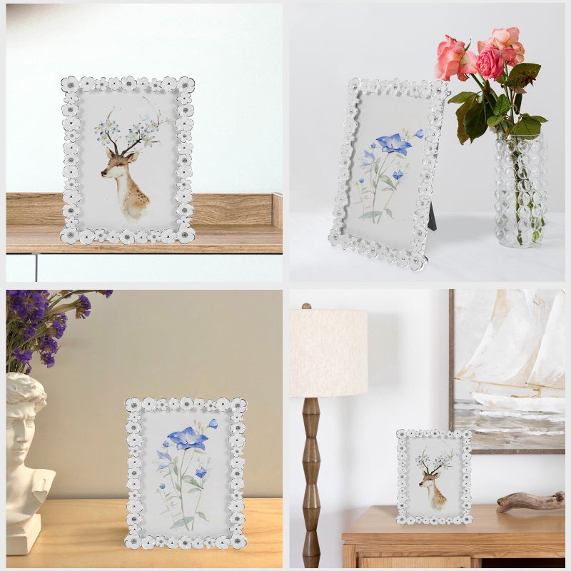 إطار مزخرف بالزهور وأحجار الراين بتصميم كلاسيكي لصور العائلة - Image 5