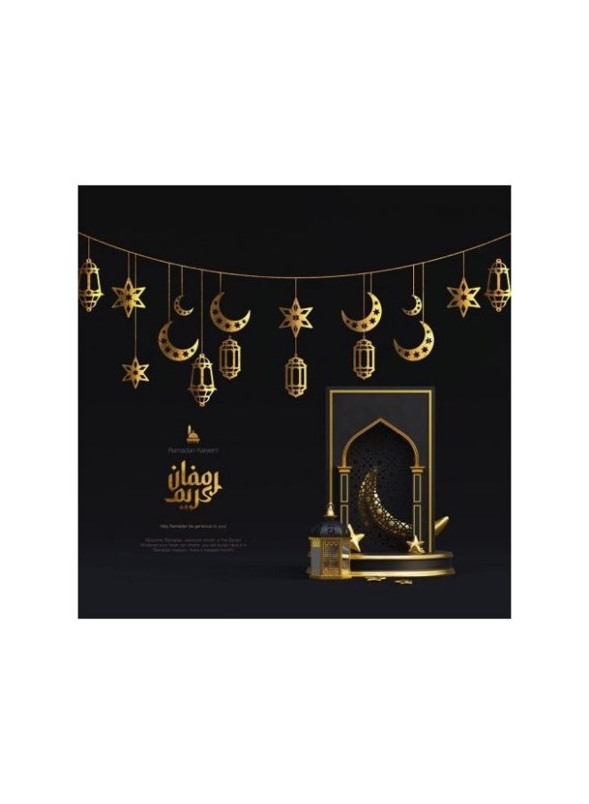 زينه على الحائط او على الباب على شكل نجوم واهله وفوانيس لزينه رمضان - Image 1