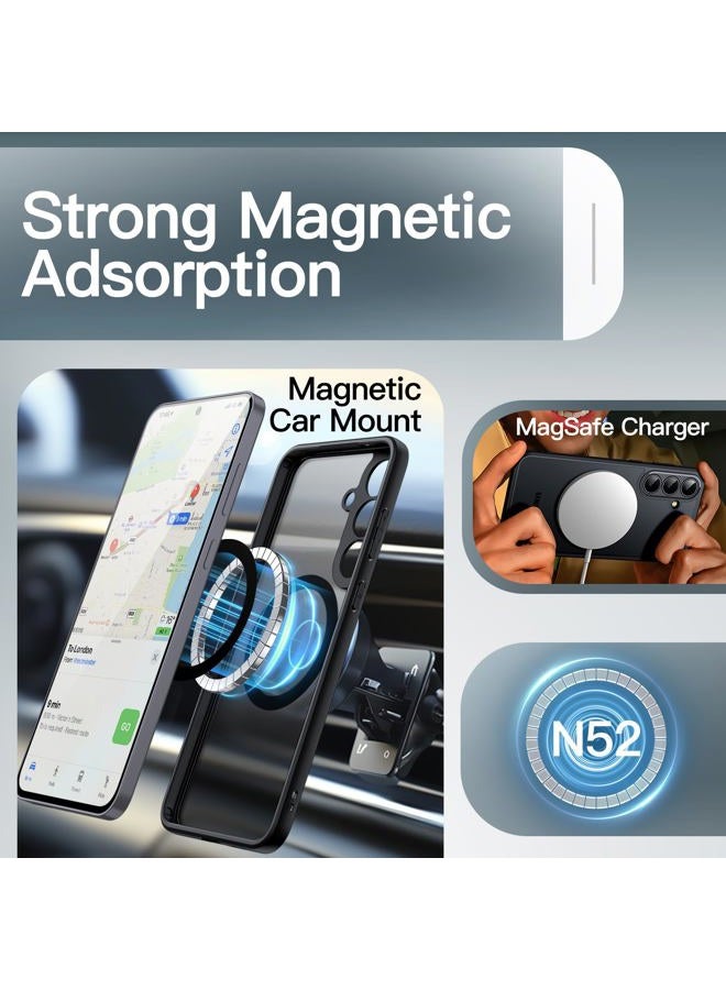 Jetech Magnetic Case for Samsung Galaxy S25 FE, Compatible with MagSafe, Translucent Matte Back Shockproof Phone Cover (Black) - Image 3