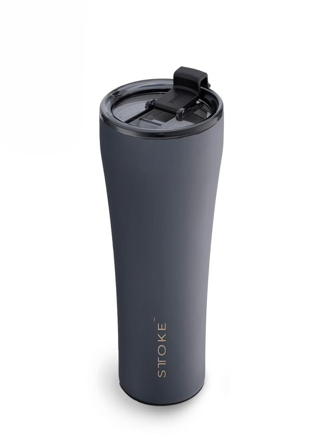 Sttoke Leakproof Ceramic Reusable Coffee Cup 12 oz - Slated Grey - Image 1
