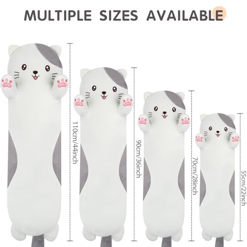 Dalmao 44 inch Giant Cat Stuffed Long Body Pillow Jumbo Cat Stuffed Animal Soft Plush Toy Cuddle Plushies Gift for Kids Boys Girls Birthday - Image 5