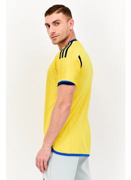 Adidas Men Sportswear Fit Short Sleeve Football Jersey, Yellow  - Image 2