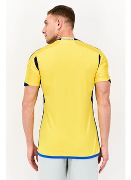 Adidas Men Sportswear Fit Short Sleeve Football Jersey, Yellow  - Image 4