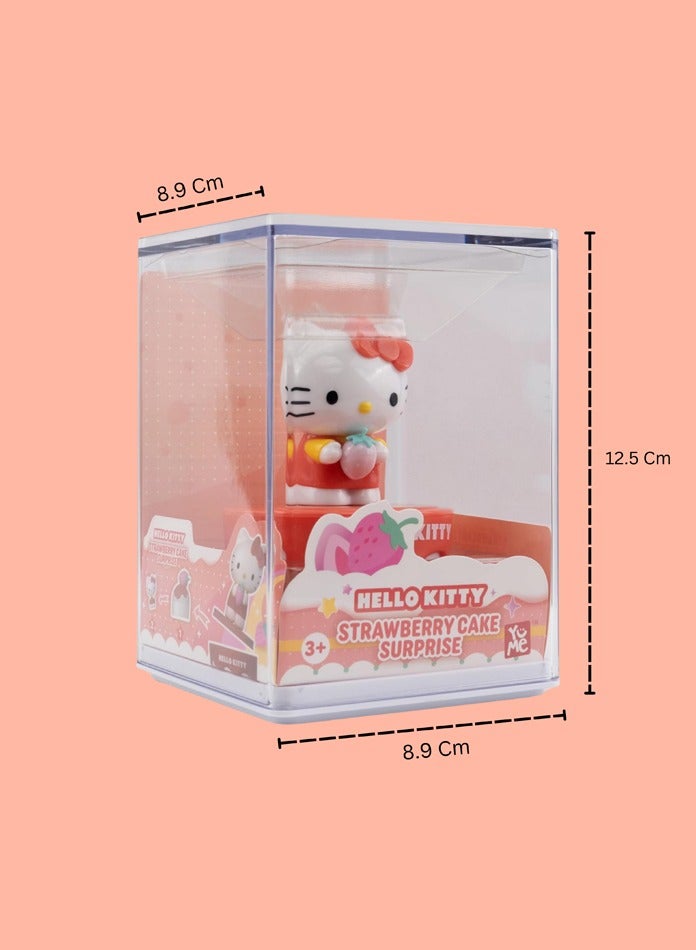 MODI Sanrio Hello Kitty Collectible Figurine – Adorable Pink Cupcake-Themed Toy, Small Desk Decor, Anime Character Mini Figure, Kawaii Gift for Hello Kitty Fans, Strawberry Cake Surprise, 9cm  - Image 4