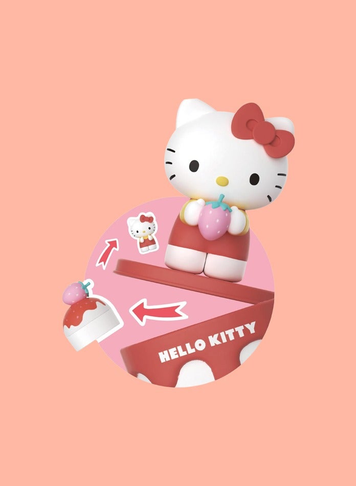 MODI Sanrio Hello Kitty Collectible Figurine – Adorable Pink Cupcake-Themed Toy, Small Desk Decor, Anime Character Mini Figure, Kawaii Gift for Hello Kitty Fans, Strawberry Cake Surprise, 9cm  - Image 5