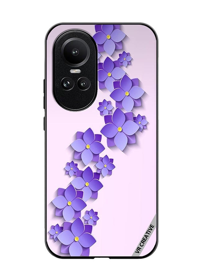 VR CREATIVE غطاء حماية لهاتف أوبو رينو 10 بتصميم زهور متعدد الألوان - Image 1