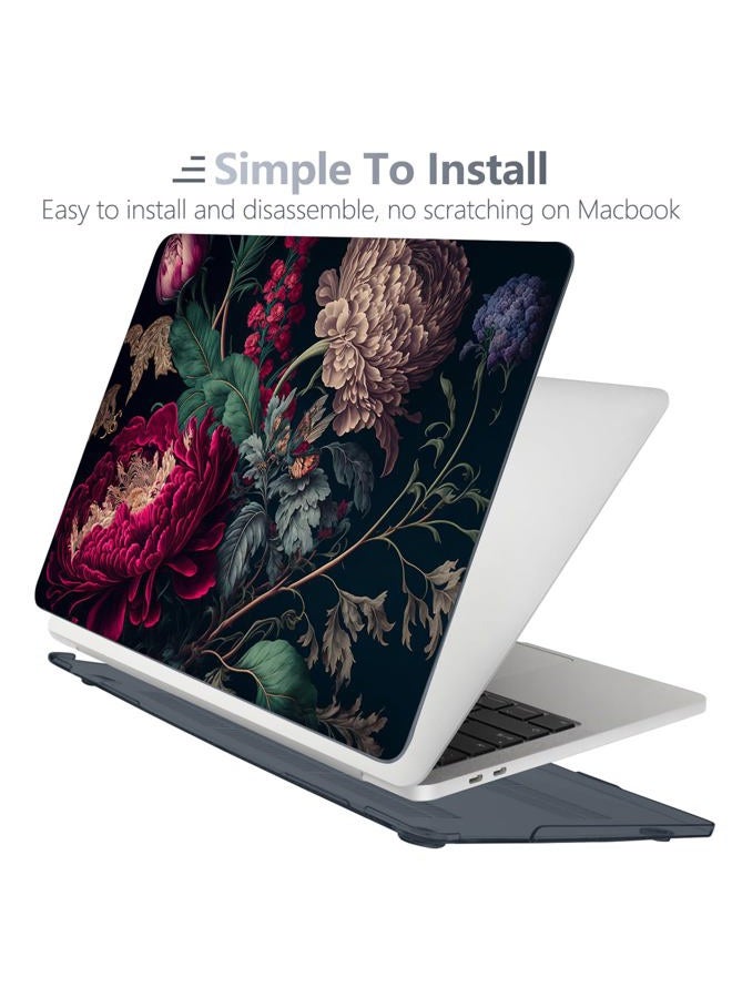 Batianda Case for New MacBook Pro 13 Inch 2022 M2 Chip and Model A2338 M1 A2251 A2289 2021 2020 Release,Stylish Designed Hard Shell with Keyboard Cover & Screen Protector, Vintage Flower - Image 3