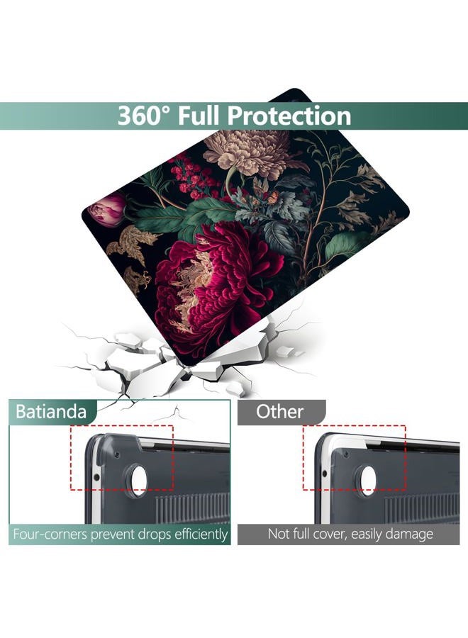 Batianda Case for New MacBook Pro 13 Inch 2022 M2 Chip and Model A2338 M1 A2251 A2289 2021 2020 Release,Stylish Designed Hard Shell with Keyboard Cover & Screen Protector, Vintage Flower - Image 4