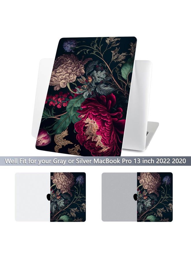 Batianda Case for New MacBook Pro 13 Inch 2022 M2 Chip and Model A2338 M1 A2251 A2289 2021 2020 Release,Stylish Designed Hard Shell with Keyboard Cover & Screen Protector, Vintage Flower - Image 2