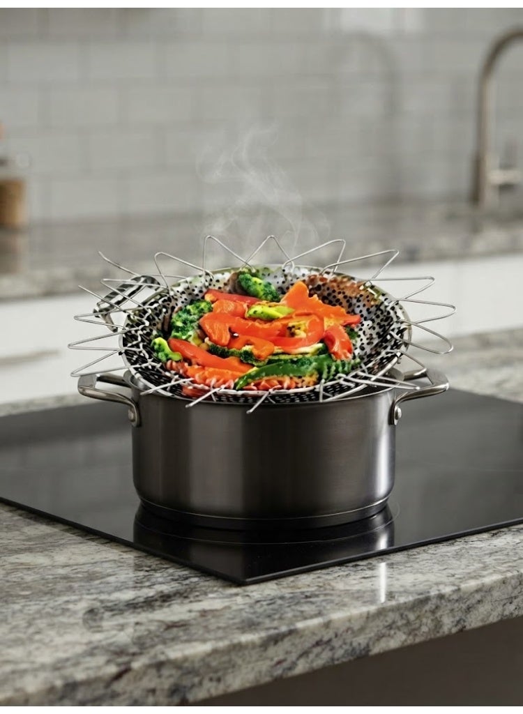 12-in-1 Smart Fry Basket (Chef Basket) - Foldable Stainless Steel Mesh Basket for Frying, Boiling, and Draining - Image 5