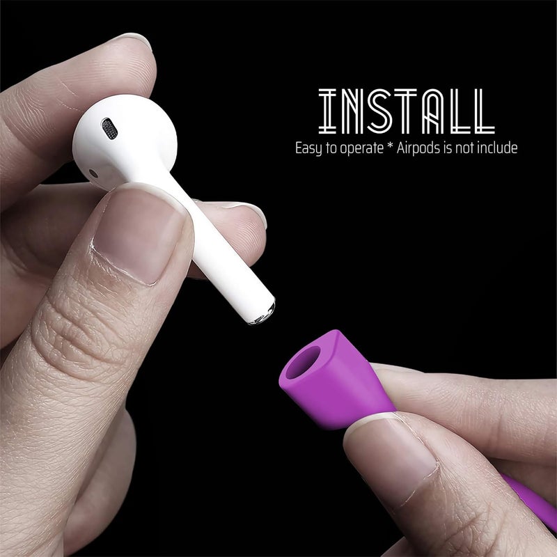 cobcobb Ultra Strong Magnetic Airpod Pro Strap Anti-Lost Cord Sports Lanyard Compatible with Airpods 3rd 2nd Generation Pro 3 2 1 (3 Purple) - Image 4
