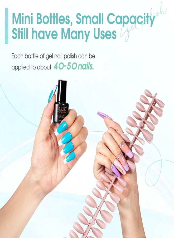 ROSALIND 24Pcs Neon Gel Nail Polish Set with Gel Base and Matte Glossy Glitter Top Coat, Bright Neon Colors Nail Gel Polish Soak Off UV Manicure Rainbow Nail Art - Image 3