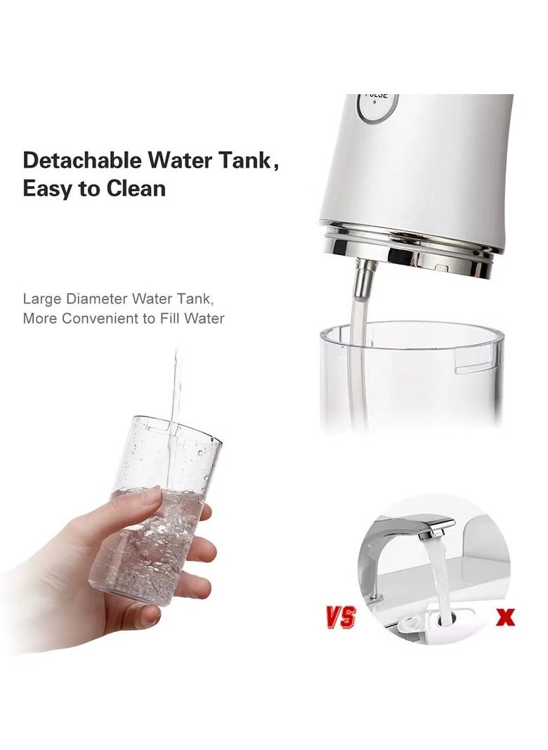 Shopit Portable Water Dental Flosser For Teeth Cleaning, Professional Oral Irrigator With 3 Modes Scalable 4 Jet Nozzles,Water Flosser Tooth Brush IPX7 Easy to Clean White  - Image 5