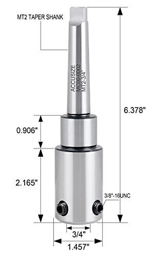 Accusize Industrial Tools Annular Cutter Arbor, Mt2 to 3/4'' Weldon Shank for Drill-Use Annular Cutter on Drill Press, Mc00-0002 - Image 2